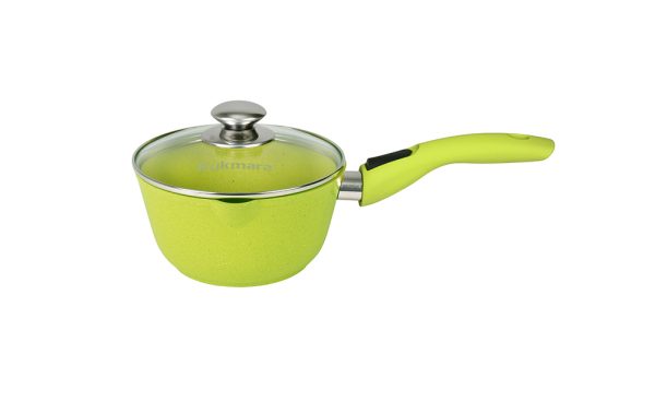 Ковш 1,5л с носиком, со съемной ручкой, стекл. крышкой, линия "Trendy style"(Lime) KUKMARA