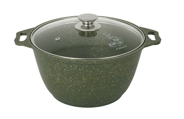 Кастрюля 4л со стеклянной крышкой, линия "Trendy style" (Malachite) KUKMARA