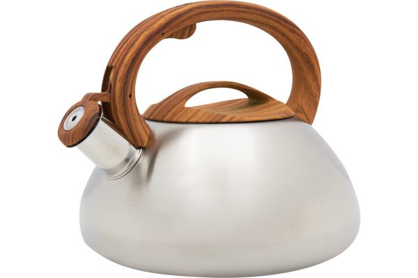 Чайник нерж 3 л со свистком, ручка под дерево soft-touch ТМ Appetite — изображение 2